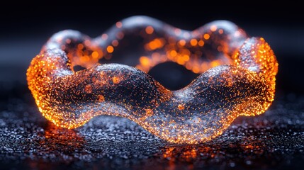 Abstract glowing ring,  digital art, particles, futuristic.  Possible use Background, wallpaper, cover design