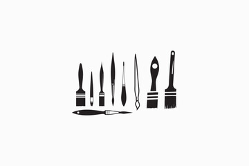 Paintbrush vector black and white image made by adobe illustrator.