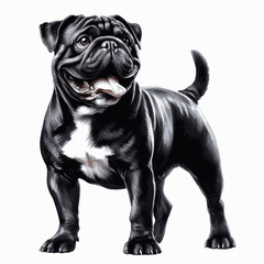 Bulldog dog isolated watercolor vector illustration svg