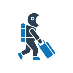Astronaut with Suitcase Icon