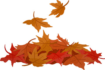 Fototapeta premium Pile of Leaves Illustration