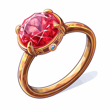 gold ring with red gemstone clip art preview