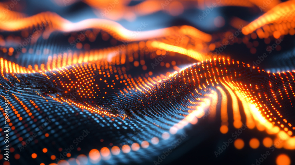 Poster binary code 3d illustration. digital data protection. cyberspace information flow. telecommunication