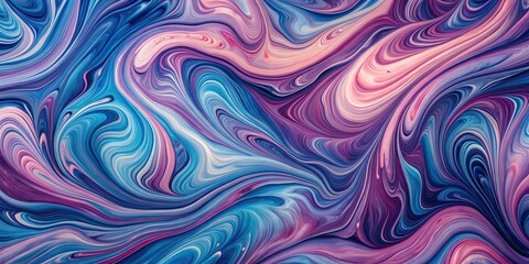 Abstract Swirling Liquid Art in a Colorful Palette of Blues, Pinks, and Purples