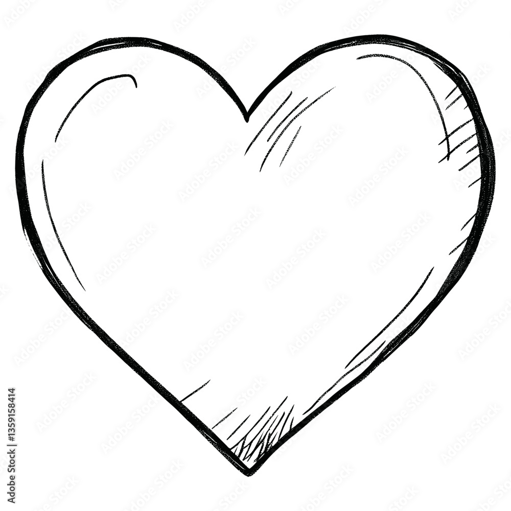 Poster vector of heart drawing sketch simple vector