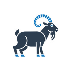 Goat with Curved Horns Icon