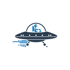 UFO with Pilot Icon