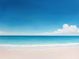 Obraz premium Beach scene with blue sky and water