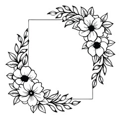 Wedding frame decoration with beautiful flora ornaments