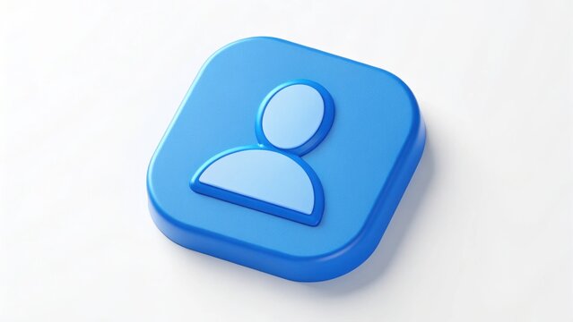 Avatar Icon: A stylized, blue avatar icon rests against a clear background, symbolizing user profiles and connections in a modern, digital context.