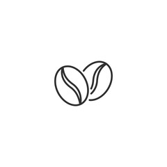 Coffee bean vector icon in minimalist line art