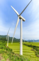 Landscape with Turbine Green Energy Electricity,