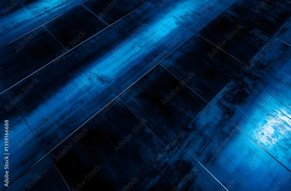 Poster abstract blue and black are light pattern with the gradient is the with floor wall metal texture sof