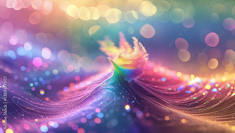 Aufkleber swirling colors and light patterns create an enchanting atmosphere in a vibrant abstract landscape