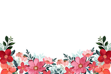 Watercolor flowers background vector for design.