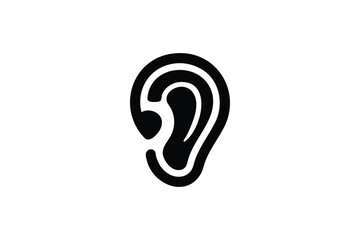 Ear icon on white background