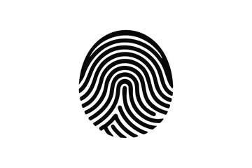 Fingerprint scanning icon on white background