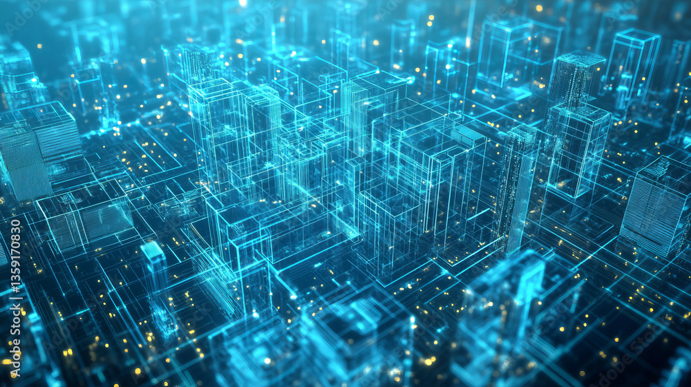 Aufkleber blockchain, high-tech background and information clusters. bigdata concept of digital cyberspace. qu