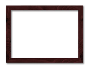 Obraz premium Rectangular picture frame. Old wooden frame, vintage style, with empty space and isolated transparent background with png.