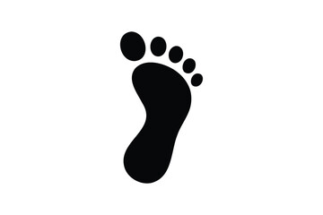 Foot icon silhouette on white background
