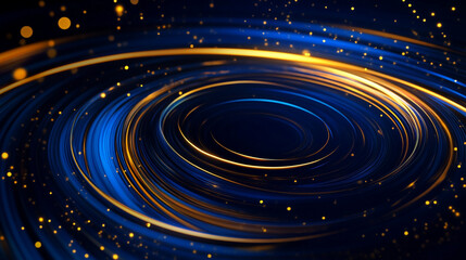 Digital light circle 3d dark background.