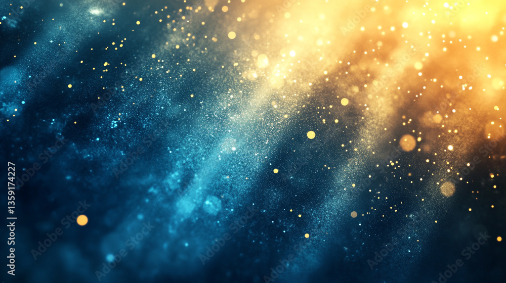 Poster technology background with blue waves and soft light lines on a blue background. blue gradient color