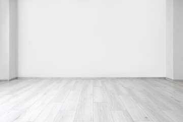 View of empty room with laminate floor and light wall