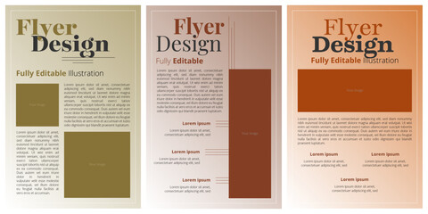 Set of editable flyer templates with placeholder image and text layout