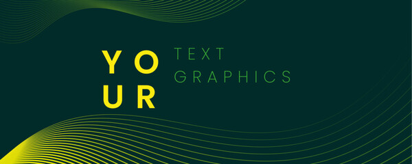 Green abstract wave background with modern typography