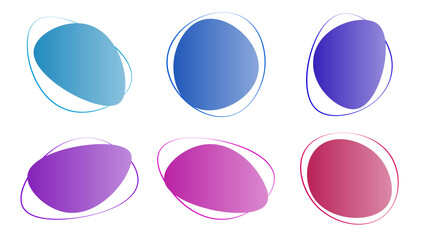 Set of gradient abstract circular shapes
