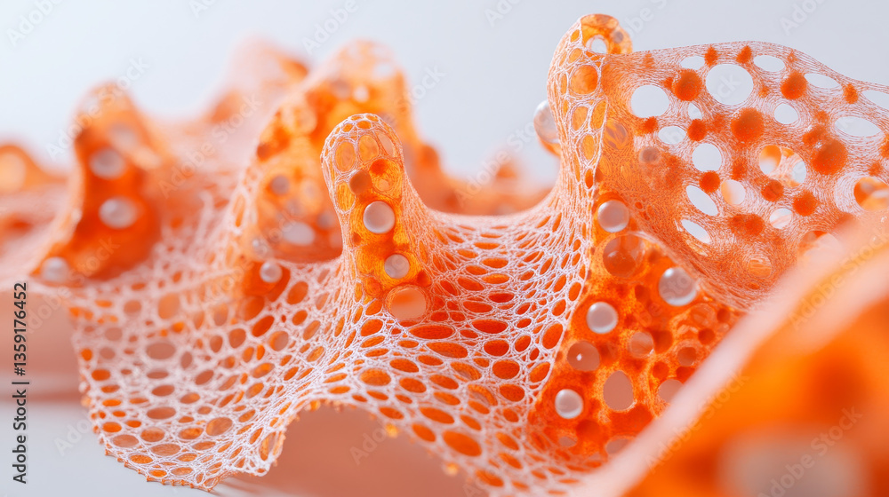Aufkleber nano molecular mesh design. under microscope. 3d illustration of an abstract molecular formula