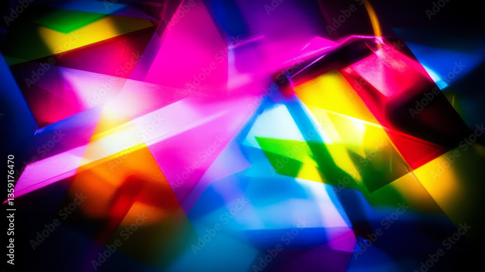 Poster vibrant abstract geometric light patterns create chaos