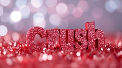 Red glitter crush letters