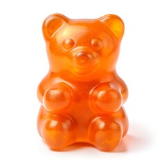 orange gummy bear on white background