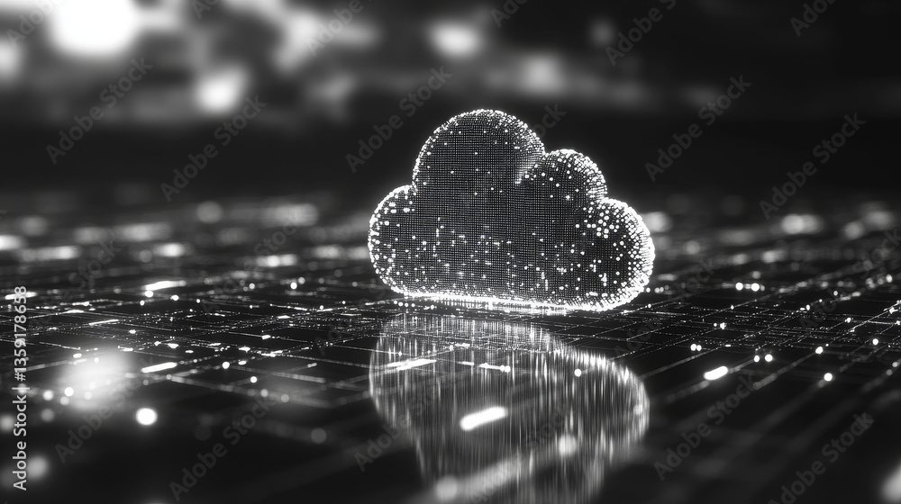 Poster big data 3d illustration. neural network and cloud technologies. global database and artificial inte
