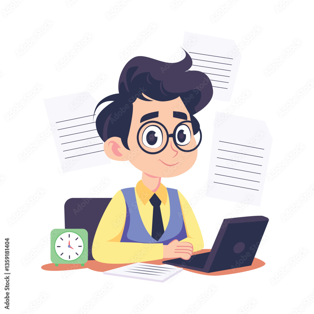 Poster Multiple task  Vector Style illustration. Eps 10 File 