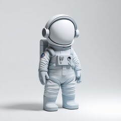Fototapeta premium Astronaut in Uniform: A modern depiction of an astronaut dressed in a full spacesuit, capturing the essence of space exploration and the allure of the cosmos.