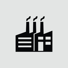 Obraz premium Factory and industrial building icons set in black silhouette design