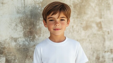 A young boy with short hair, smiling and looking at the camera.