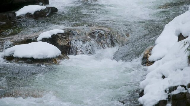 Scenic Snowy River Flowing Through Rocks