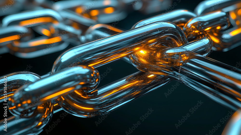 Poster cyber network 3d illustration. cloud technology. blockchain and database security. polygonal grid an