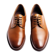 Summer leather classic shoes for men, isolated on a white background