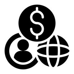 Triple Bottom Line, People, Profit Glyph Solid Icon
