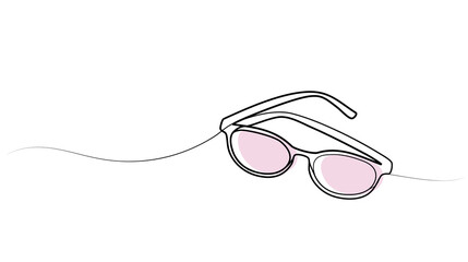 continuous drawing of glasses with one line. vector