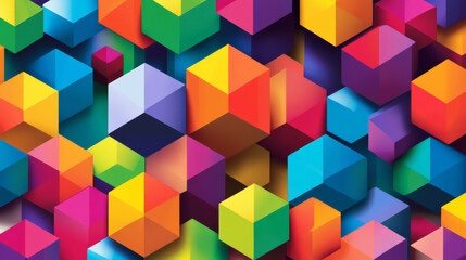 Obraz premium Colorful geometric cubes create vibrant pattern