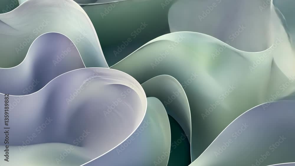 Poster flowing forms intertwine in gentle waves, showcasing a harmonious blend of soft colors and fluid sha
