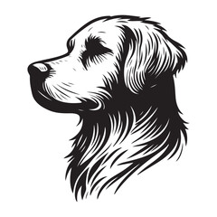 Elegant Golden Retriever Head Vector Art for Animal Lovers Design