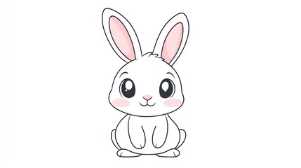 Obraz premium Cute cartoon rabbit illustration