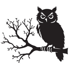 Owl Silhouette Vector Illustration Artwork Best For Wildlife Designs