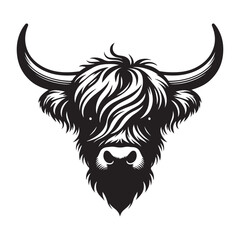 Highland Cow Vector Illustration for Farm and Animal Projects
